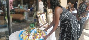 Minister Evelyn Anite pays homage at the home of Rajiv in Munyonyo.